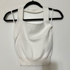 Abercrombie & Fitch White Halter Cropped Sweater